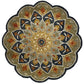 HomeRoots 3' Round Charcoal Floral Medallion Area Rug