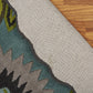 HomeRoots 3' Round Green Peacock Feather Area Rug