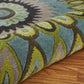 HomeRoots 3' Round Green Peacock Feather Area Rug