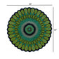 HomeRoots 3' Round Green Peacock Feather Area Rug