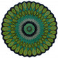 HomeRoots 3' Round Green Peacock Feather Area Rug