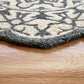 HomeRoots 3' Round Navy and White Decorative Area Rug