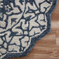 HomeRoots 3' Round Navy and White Decorative Area Rug