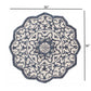 HomeRoots 3' Round Navy and White Decorative Area Rug