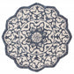 HomeRoots 3' Round Navy and White Decorative Area Rug