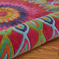 HomeRoots 3' Round Pink Floral Edged Area Rug