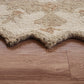 HomeRoots 3' Round Tan Retro Modern Medallion Area Rug