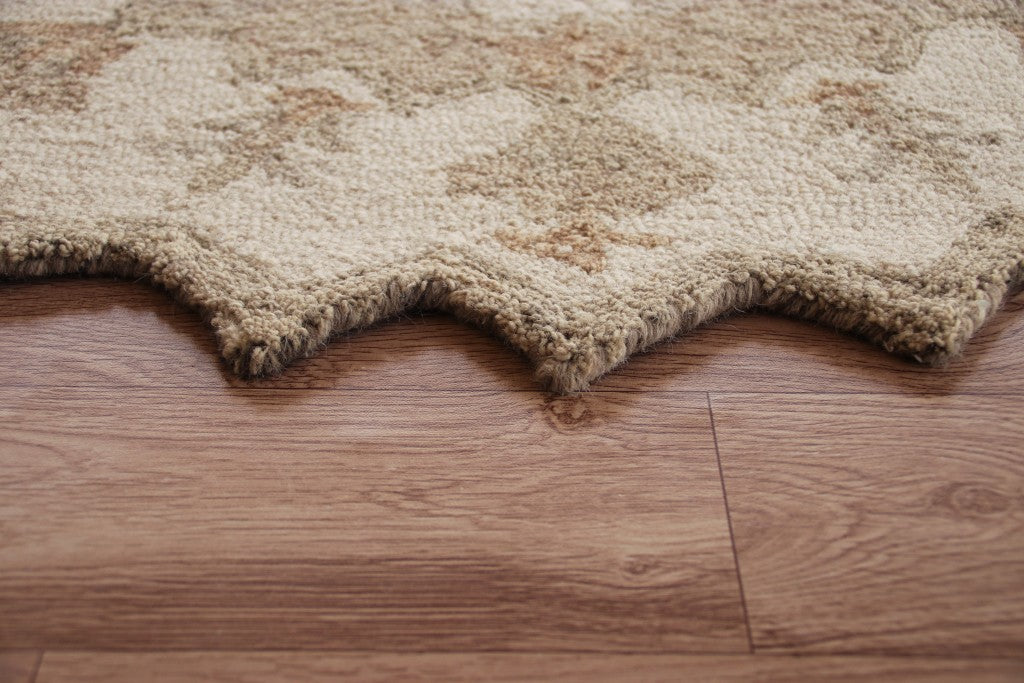 HomeRoots 3' Round Tan Retro Modern Medallion Area Rug