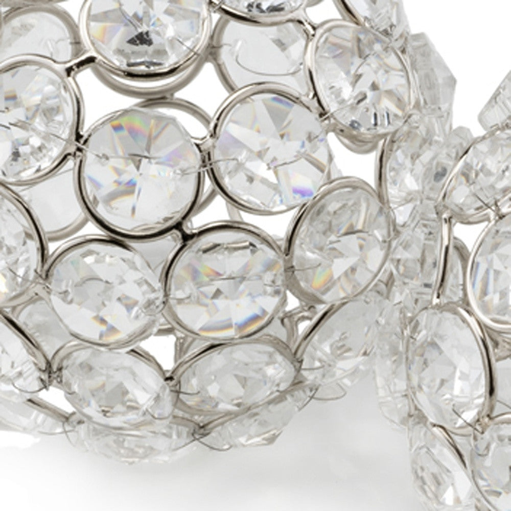 HomeRoots 3' Silver Iron and Crystal Spheres Set Of 2