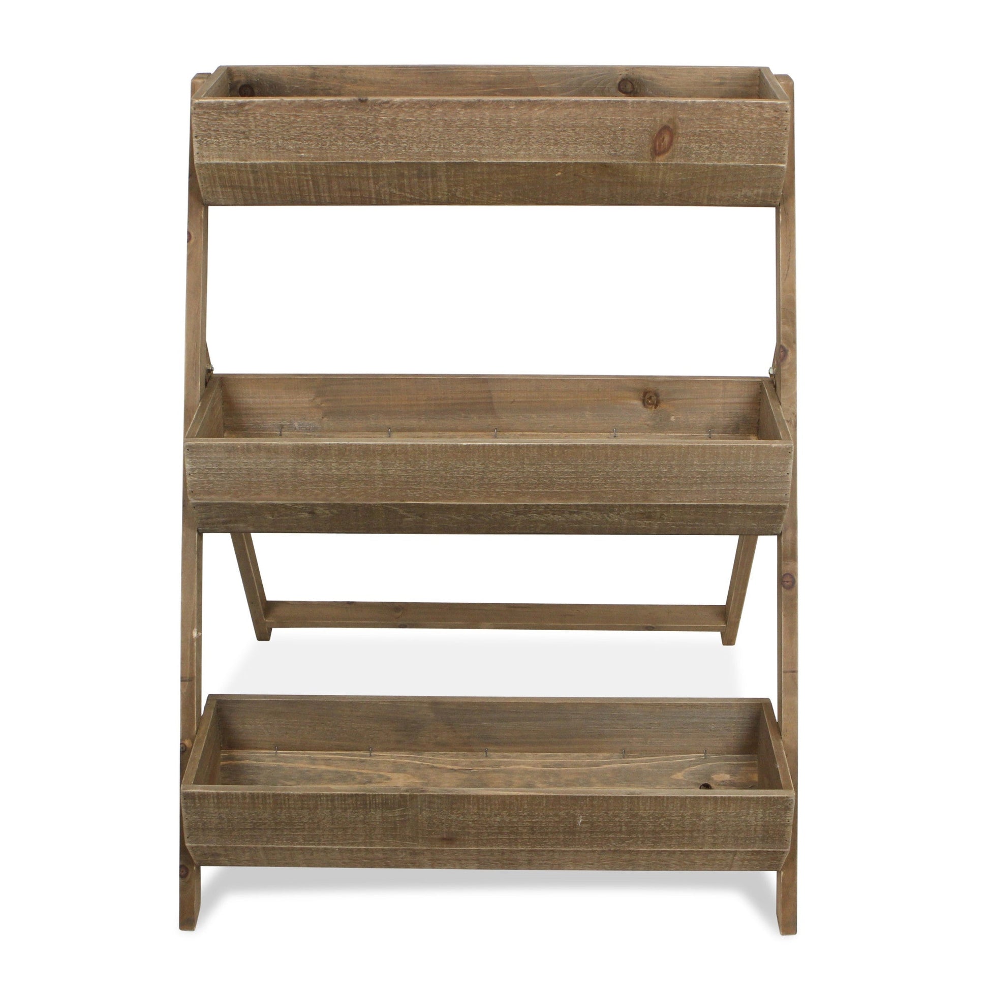 HomeRoots 3 Tier Wooden Shelves Storage Plant Stand