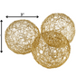HomeRoots 3' X 3' X 3' Gold Iron Wire Spheres Box Of 3