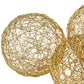 HomeRoots 3' X 3' X 3' Gold Iron Wire Spheres Box Of 3