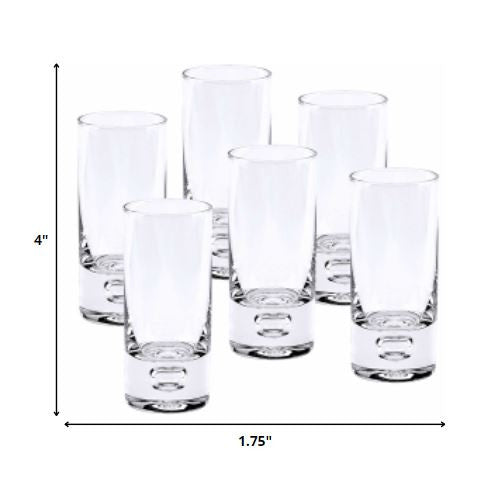 HomeRoots 3 oz Mouth Blown Crystal Shot or Vodka Glass in Set of 6