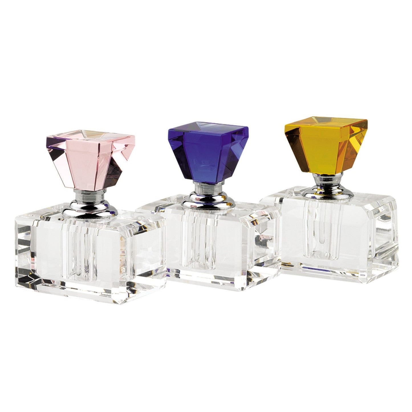 HomeRoots 3 pc Rainbow Crystal Perfume Bottle Set