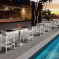 HomeRoots 3 Piece Modern White and Gray Outdoor Bar Set