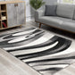 HomeRoots 3' x 10' Black and Gray Abstract Marble Runner Rug