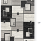 HomeRoots 3' x 10' Gray Asymmetric Blocks Runner Rug