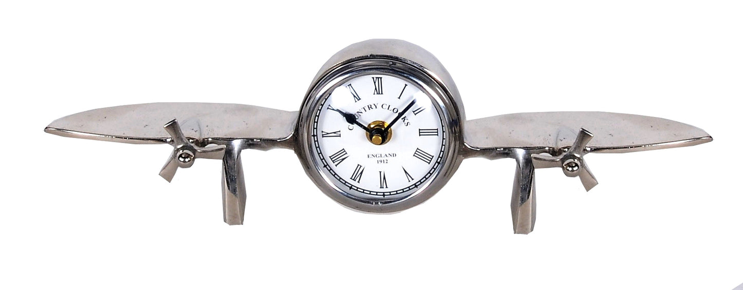 HomeRoots 3" x 13.5" x 4.5" Aeroplane Table Clock