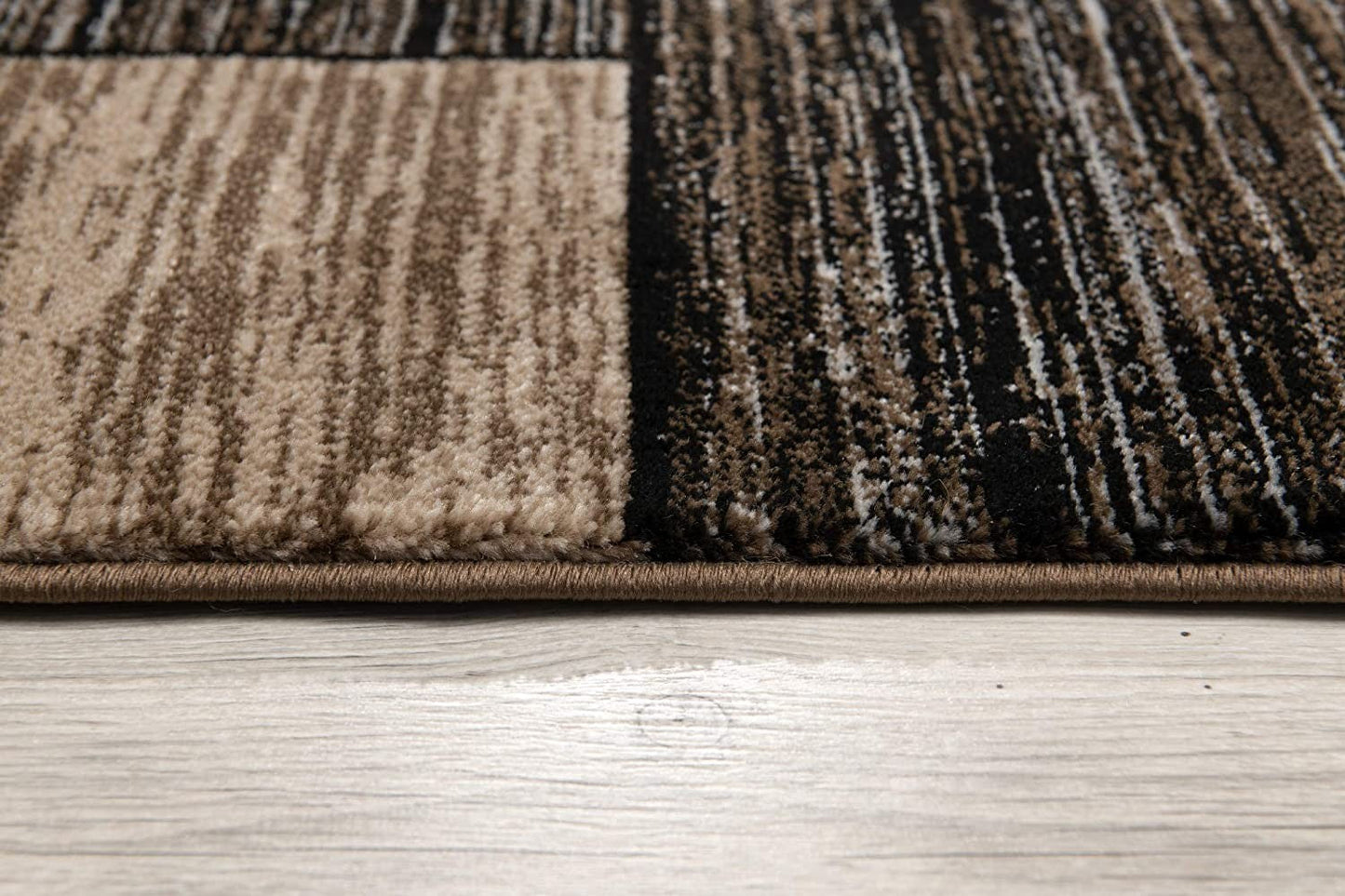 HomeRoots 3' x 20' Beige and Brown Geometric Runner Rug