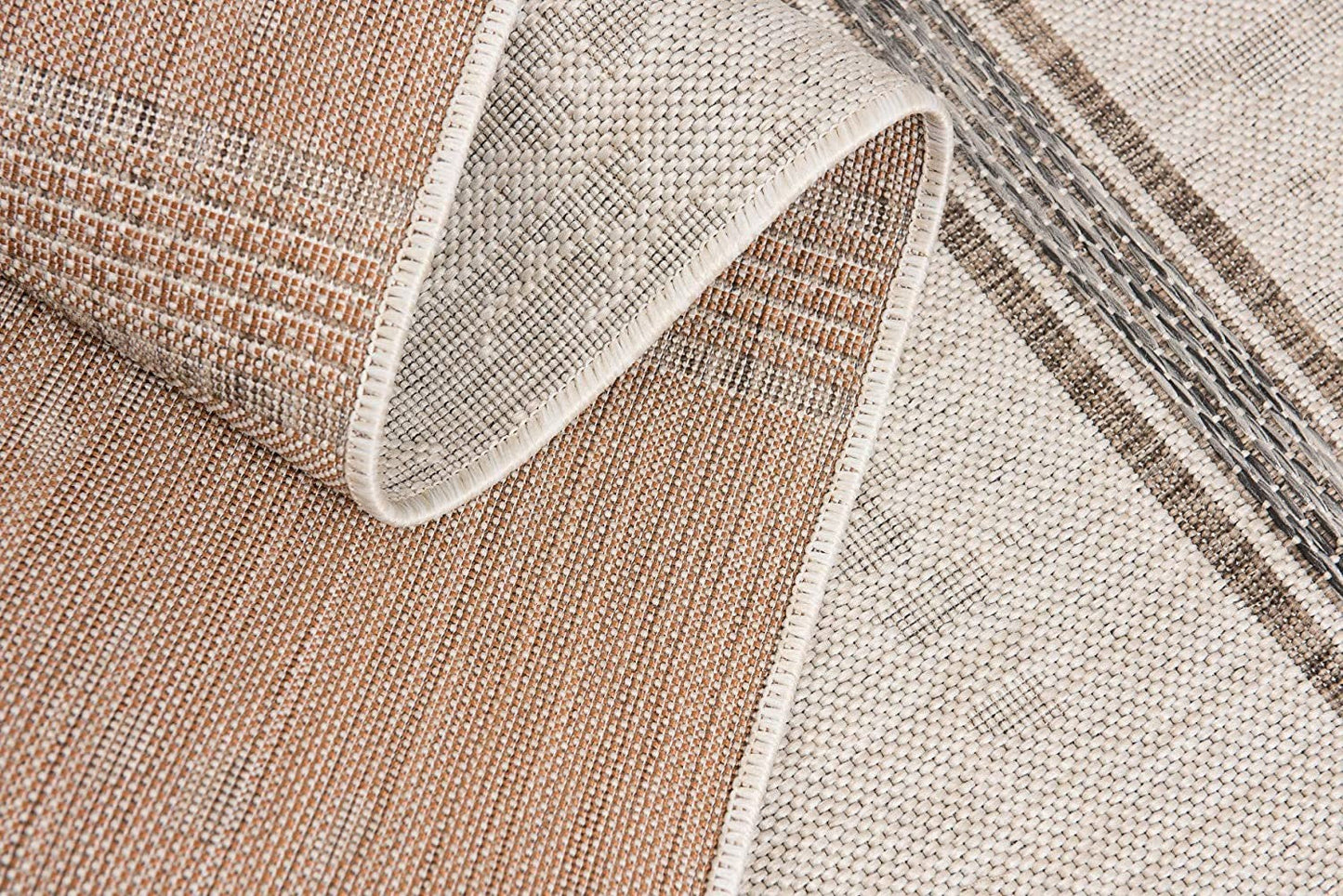 HomeRoots 3' x 20' Ivory Transitional Striped Runner Rug