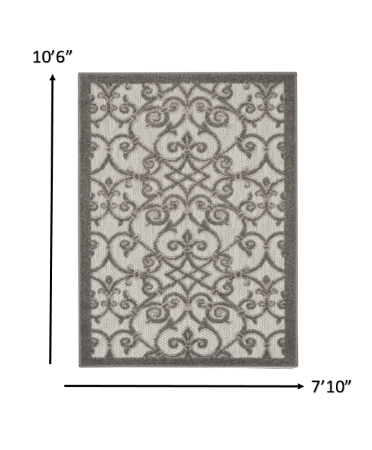 HomeRoots 3' x 4' Gray and Charcoal Indoor Outdoor Area Rug