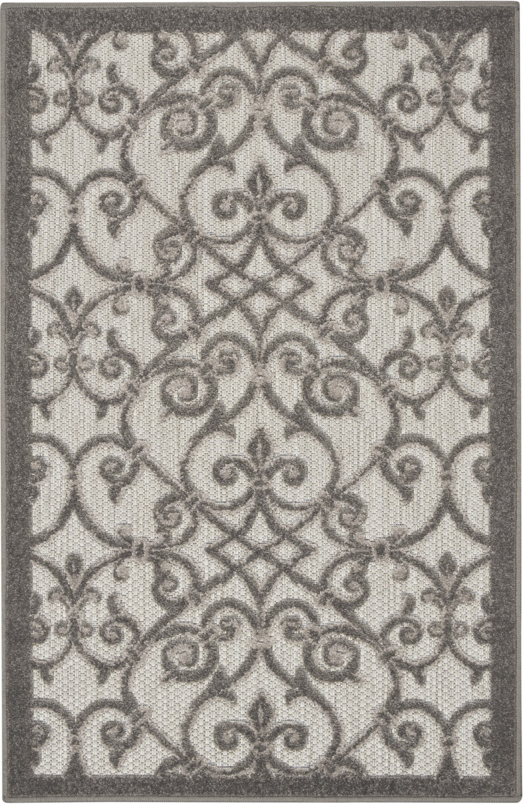 HomeRoots 3' x 4' Gray and Charcoal Indoor Outdoor Area Rug