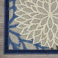 HomeRoots 3’ x 4’ Large Floral Indoor Outdoor Area Rug in Blue Finish
