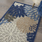 HomeRoots 3’ x 4’ Large Floral Indoor Outdoor Area Rug in Blue Finish