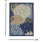 HomeRoots 3’ x 4’ Large Floral Indoor Outdoor Area Rug in Blue Finish