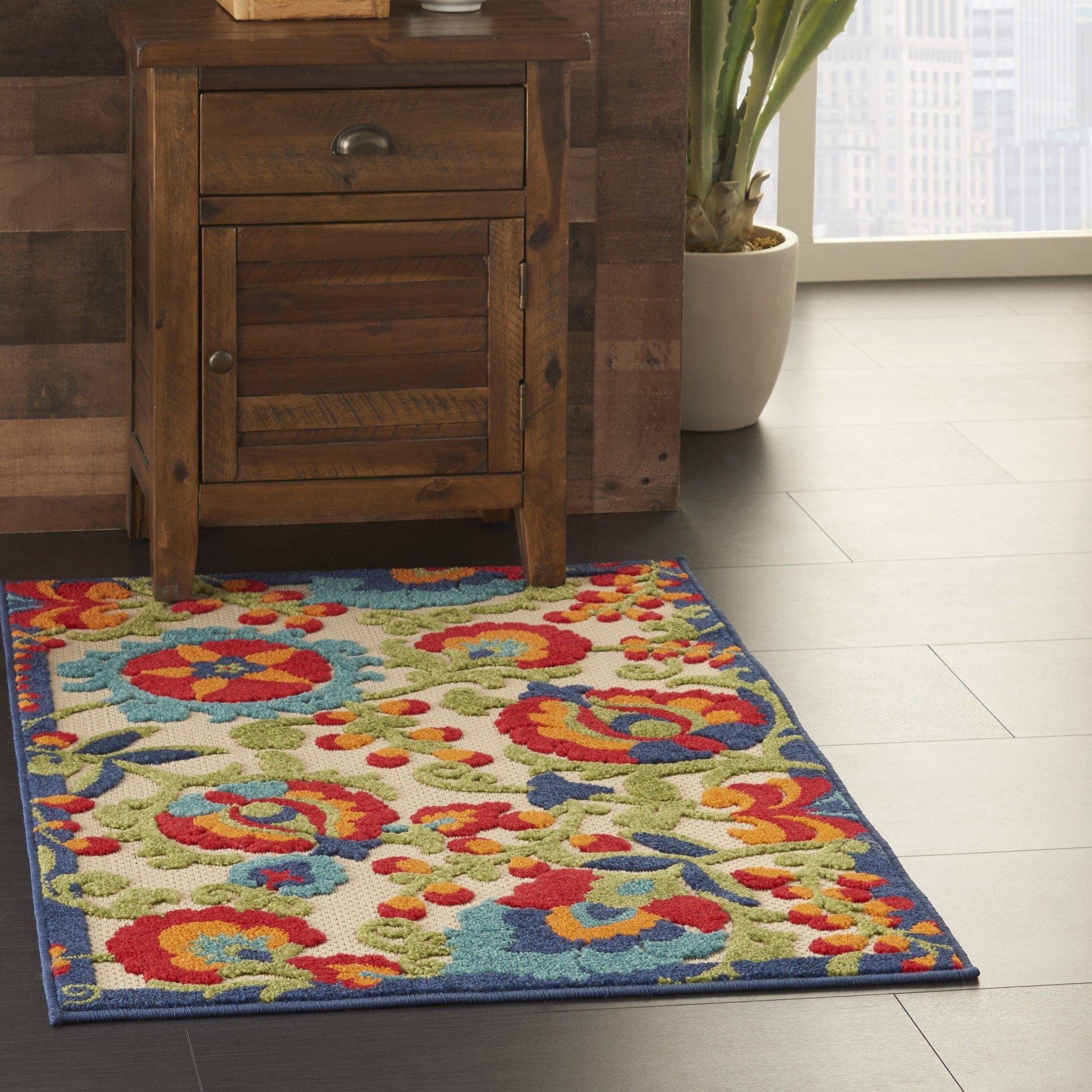 HomeRoots 3’ x 4’ Mediterra Indoor Outdoor Area Rug
