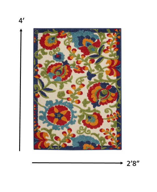 HomeRoots 3’ x 4’ Mediterra Indoor Outdoor Area Rug