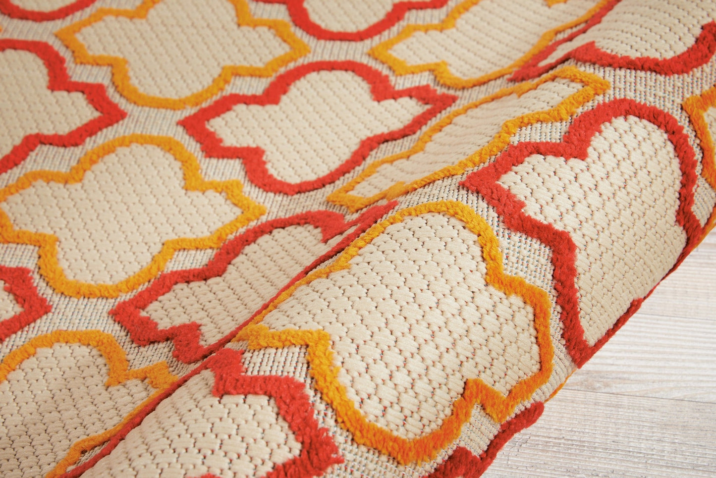 HomeRoots 3' x 4' Red Trellis Indoor Outdoor Area Rug