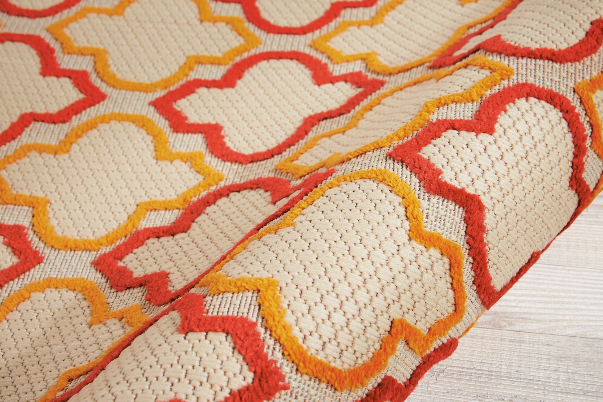 HomeRoots 3' x 4' Red Trellis Indoor Outdoor Area Rug