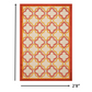 HomeRoots 3' x 4' Red Trellis Indoor Outdoor Area Rug