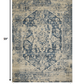 HomeRoots 3' x 5' Beige Blue Distressed Medallion Area Rug