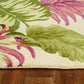 HomeRoots 3' x 5' Beige Palm Leaves Wool Indoor Area Rug