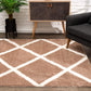 HomeRoots 3' x 5' Beige and White Modern Lattice Area Rug