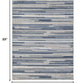 HomeRoots 3' x 5' Blue Abstract Striped Indoor Outdoor Area Rug