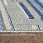 HomeRoots 3' x 5' Blue Abstract Striped Indoor Outdoor Area Rug