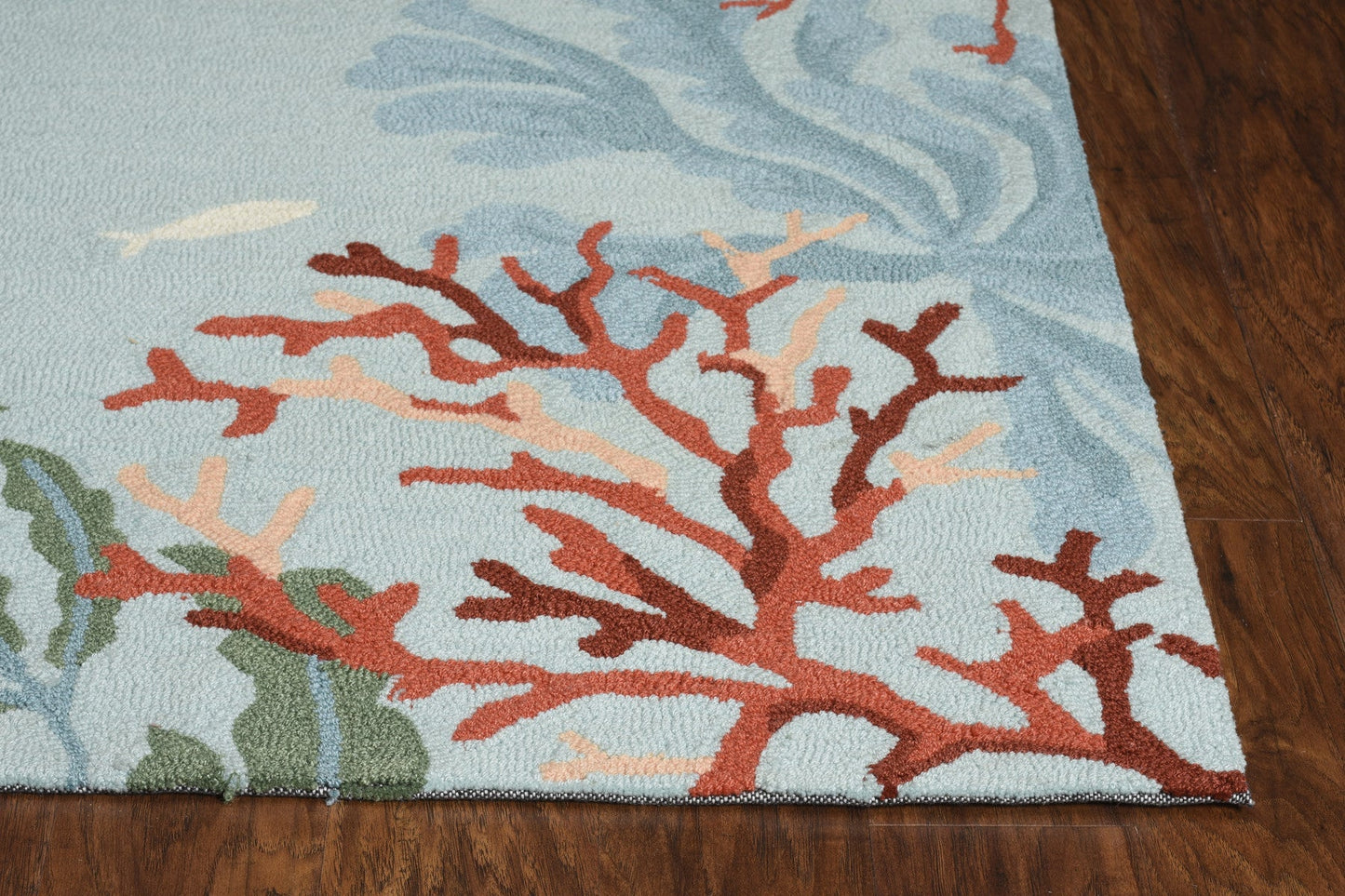 HomeRoots 3' x 5' Blue Coral Reef Area Rug