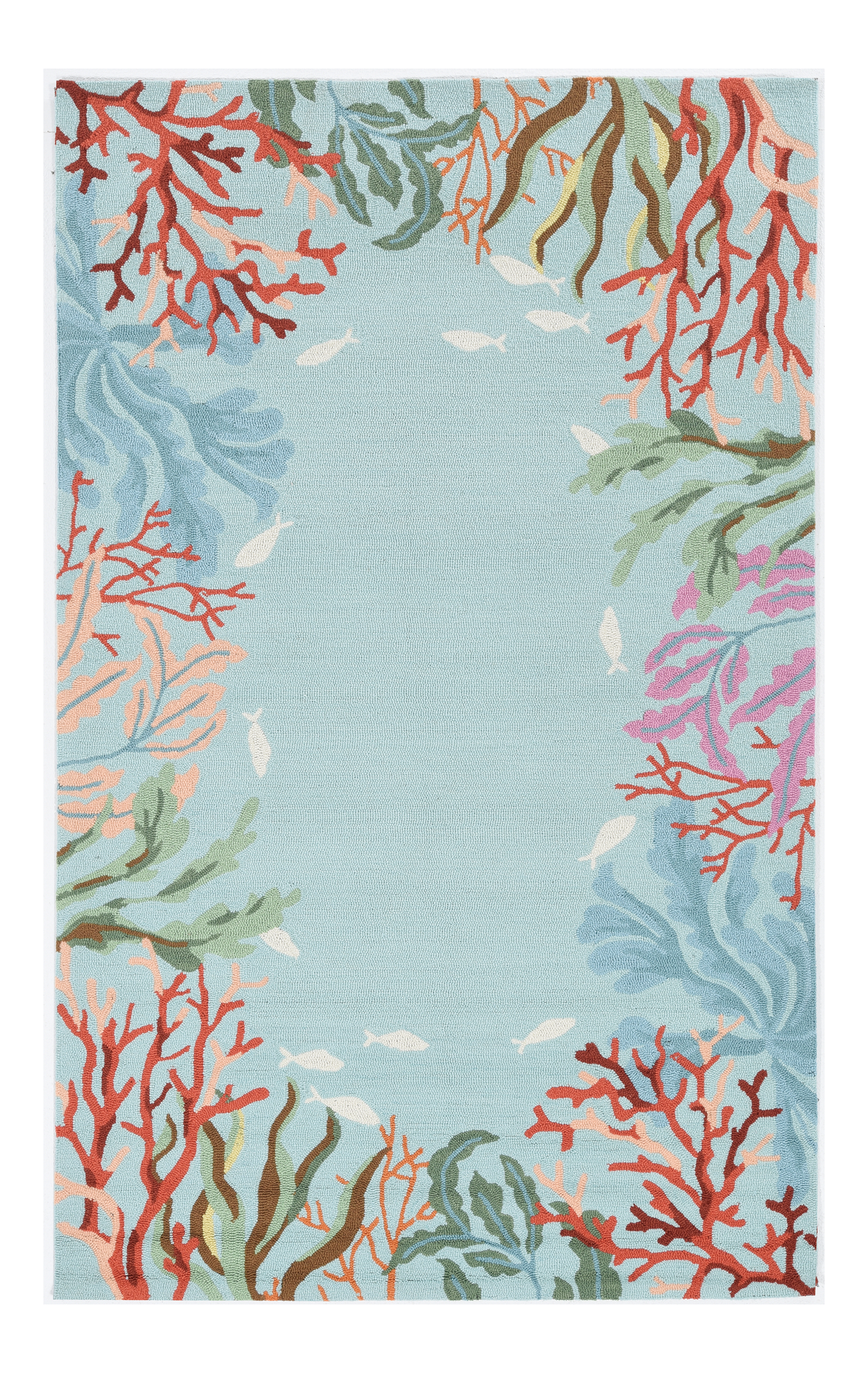 HomeRoots 3' x 5' Blue Coral Reef Area Rug