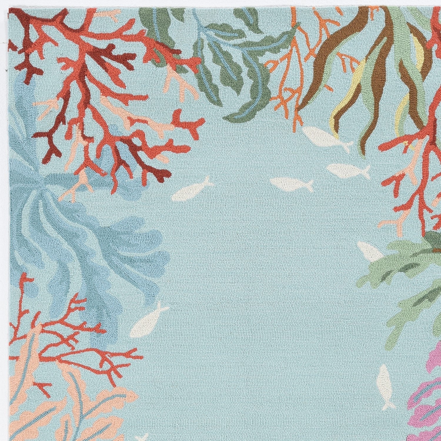 HomeRoots 3' x 5' Blue Coral Reef Area Rug