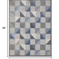 HomeRoots 3' x 5' Blue Gray Triangle Indoor Outdoor Area Rug