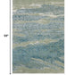 HomeRoots 3' x 5' Blue Sage Impressionistic Ocean Area Rug