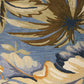 HomeRoots 3' x 5' Blue Tropical Leaves Wool Indoor Area Rug