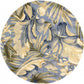HomeRoots 3' x 5' Blue Tropical Leaves Wool Indoor Area Rug