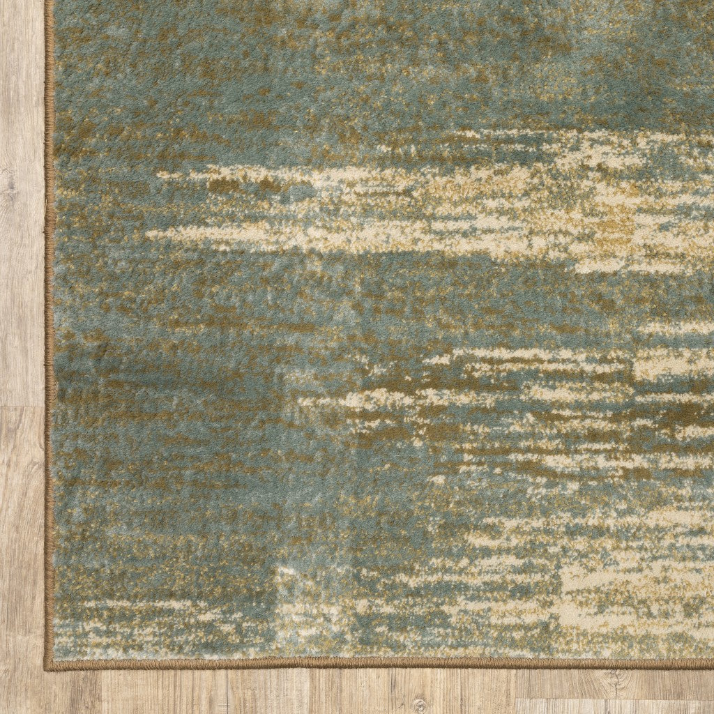 HomeRoots 3' x 5' Blue and Brown Distressed Area Rug