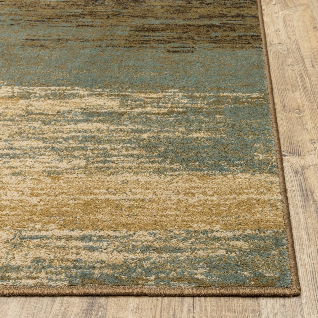HomeRoots 3' x 5' Blue and Brown Distressed Area Rug
