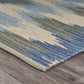 HomeRoots 3' x 5' Blue and Cream Ikat Pattern Area Rug