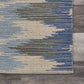 HomeRoots 3' x 5' Blue and Cream Ikat Pattern Area Rug
